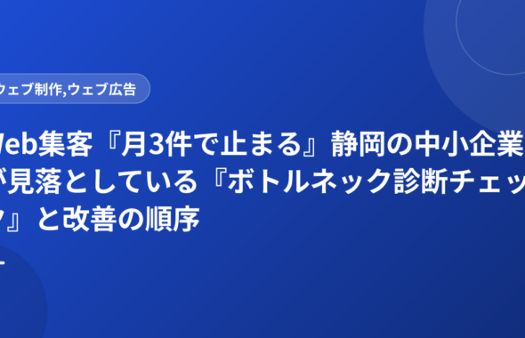 Web集客『月3件で止まる』静岡の中小企業が見落としている『ボトルネック診断チェック』と改善の順序