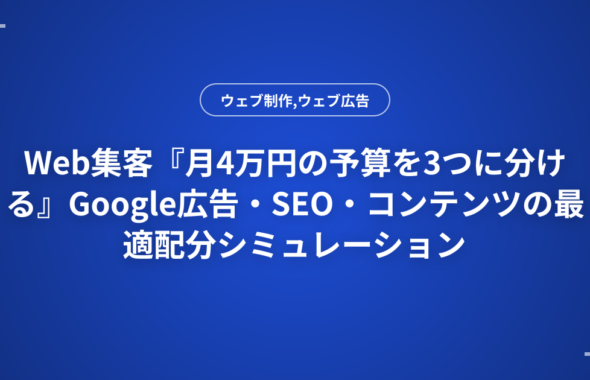 Web集客『月4万円の予算を3つに分ける』Google広告・SEO・コンテンツの最適配分シミュレーション