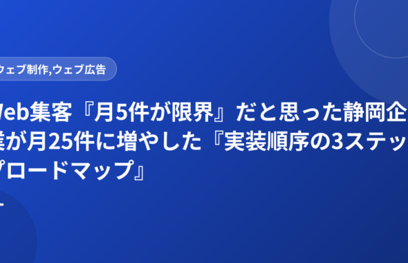 Web集客『月5件が限界』だと思った静岡企業が月25件に増やした『実装順序の3ステップロードマップ』