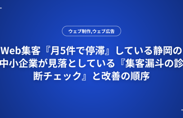 Web集客『月5件で停滞』している静岡の中小企業が見落としている『集客漏斗の診断チェック』と改善の順序