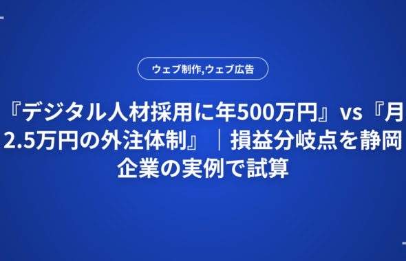 『デジタル人材採用に年500万円』vs『月2.5万円の外注体制』｜損益分岐点を静岡企業の実例で試算