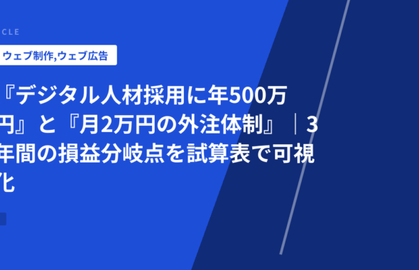 『デジタル人材採用に年500万円』と『月2万円の外注体制』｜3年間の損益分岐点を試算表で可視化