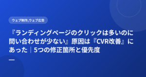 『ランディングページのクリックは多いのに問い合わせが少ない』原因は『CVR改善』にあった|5つの修正箇所と優先度