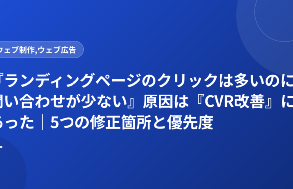 『ランディングページのクリックは多いのに問い合わせが少ない』原因は『CVR改善』にあった｜5つの修正箇所と優先度
