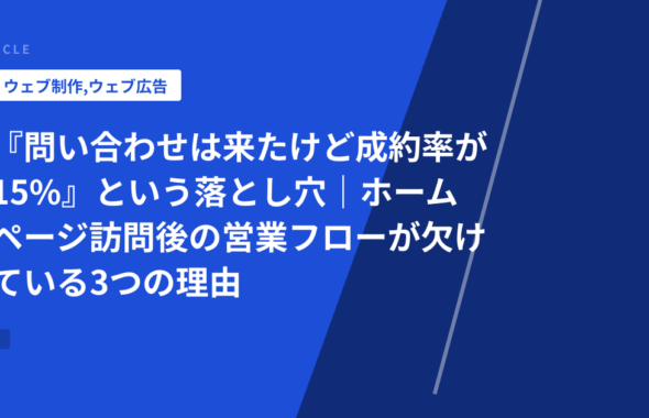 『問い合わせは来たけど成約率が15%』という落とし穴｜ホームページ訪問後の営業フローが欠けている3つの理由