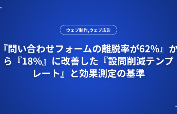 『問い合わせフォームの離脱率が62%』から『18%』に改善した『設問削減テンプレート』と効果測定の基準