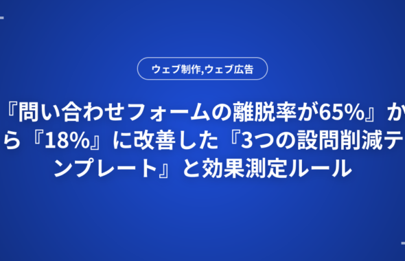 『問い合わせフォームの離脱率が65%』から『18%』に改善した『3つの設問削減テンプレート』と効果測定ルール