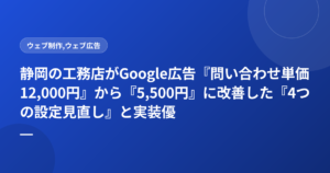静岡の工務店がGoogle広告『問い合わせ単価12,000円』から『5,500円』に改善した『4つの設定見直し』と実装優先度